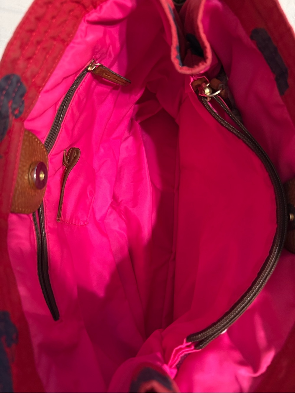 Dooney & Bourke Red and Navy Duck Tote - Picture 7 of 16
